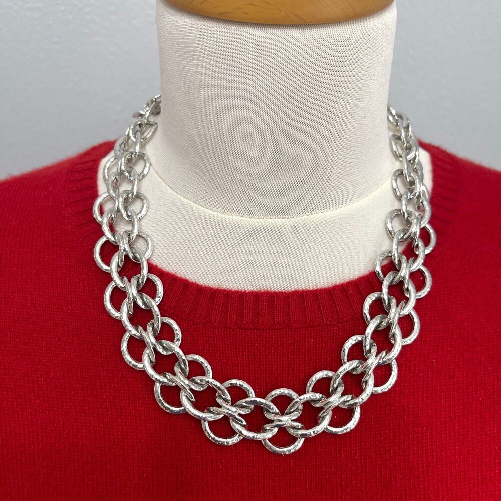 Morana Silver-tone Chain Links Fashion Necklace